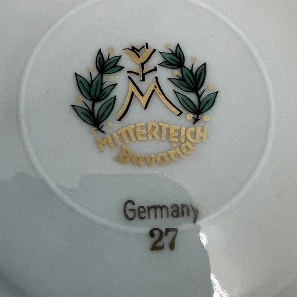 Vtg Mitterteich Bavaria Germany Pink Floral Tea Cup Saucer Gold Trim Shabby Chic - Picture 6 of 16